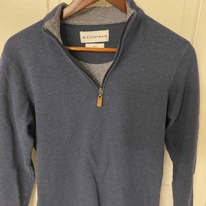 Mizzen + Main Blue 1/4 Zip Sweater (Small)